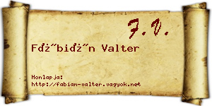 Fábián Valter névjegykártya